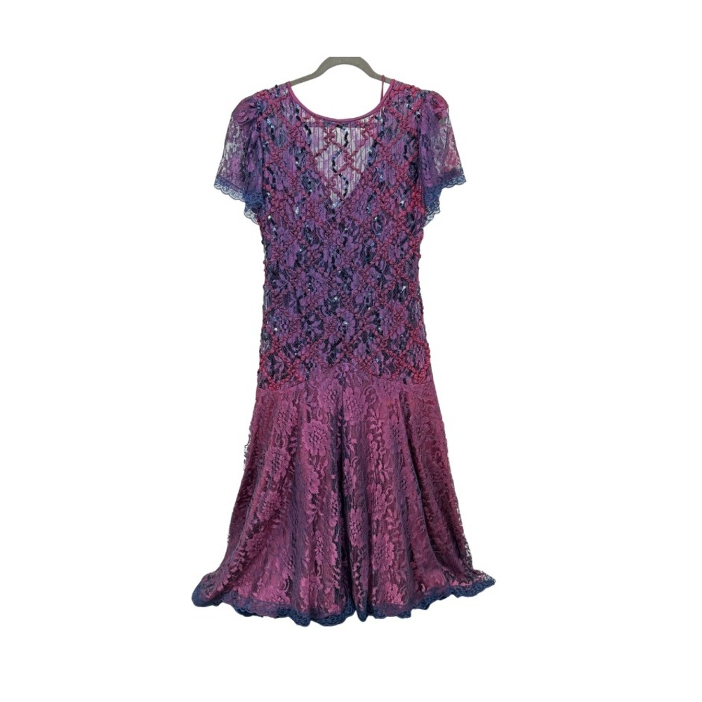 HW Collections‎ VTG Fairy Core Formal Lace Drop Waist Whimsygoth Dress Sz 16**
